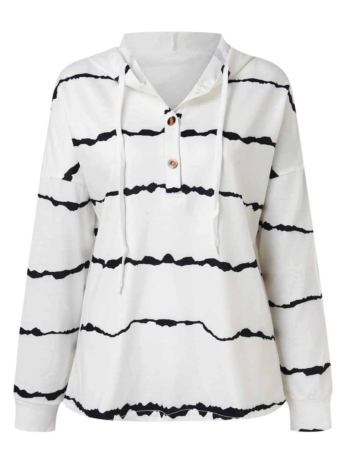 Klara | Striped drawstring hoodie with long sleeves - Image 2