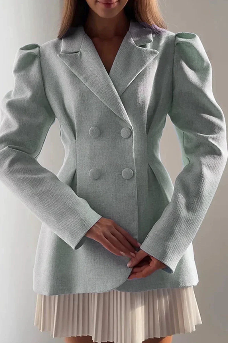 Kristina | Casual buttons, reversible collar, long sleeves, two piece - Image 2
