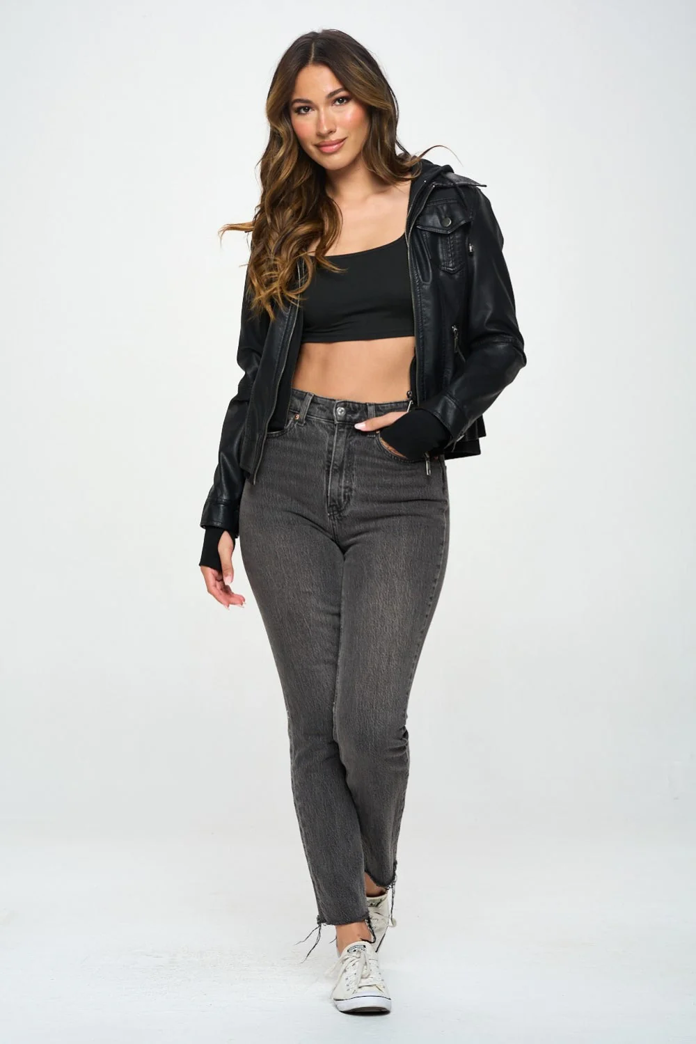 Kristina | Long sleeve jacket with double zip and hood - Image 3