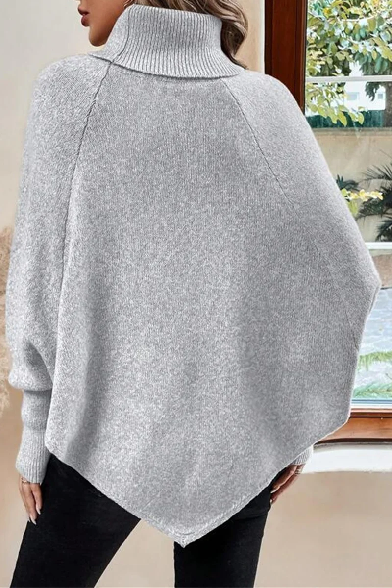 Kyra | Casual turtleneck sweaters with buttons and woven pattern - Image 10