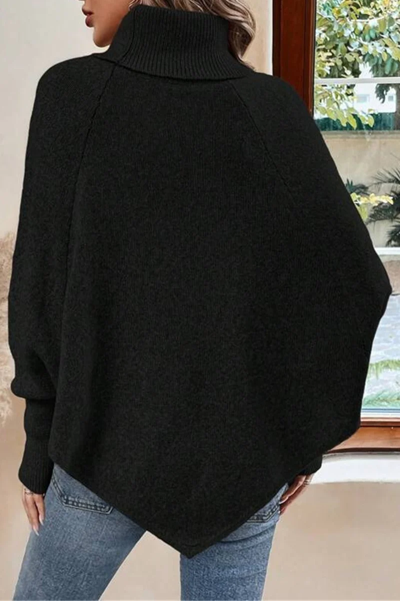 Kyra | Casual turtleneck sweaters with buttons and woven pattern - Image 9