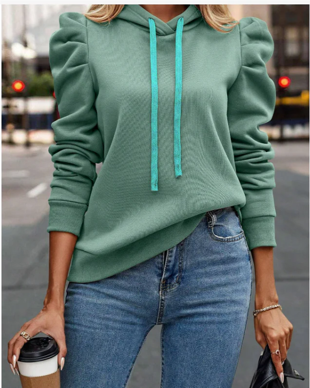 Kyra | Hot women's hoodie with ruffled sleeves - Image 4