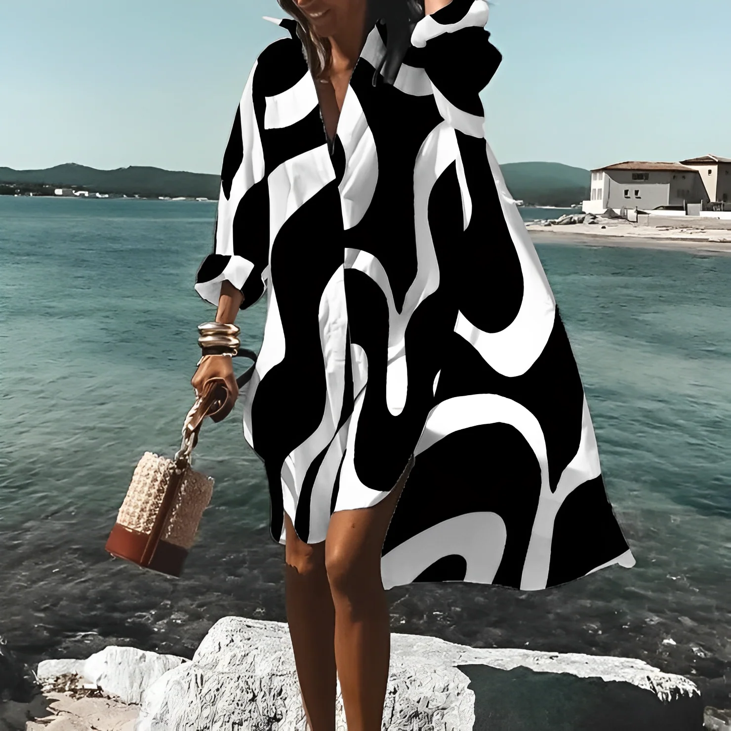 Lana® | Knee-Length Dress With Unique Print - Image 2