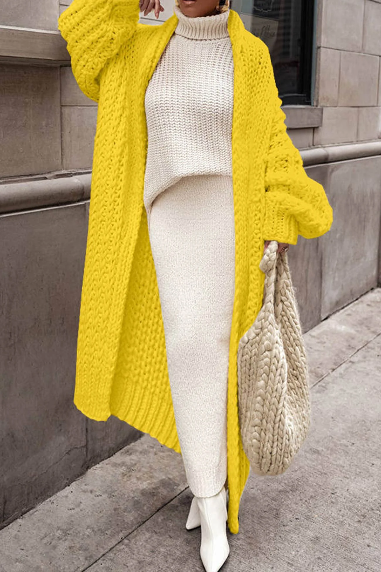 Lara | Openwork chunky knit cardigan - Image 7