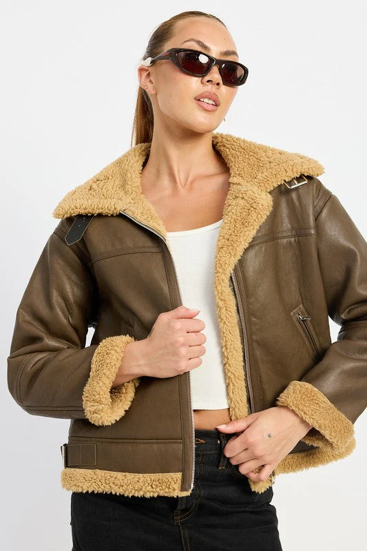 Larissa | SHEARLING MOTOR JACKET - Image 12