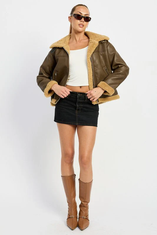Larissa | SHEARLING MOTOR JACKET - Image 14
