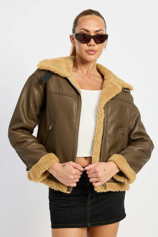 Larissa | SHEARLING MOTOR JACKET - Image 9