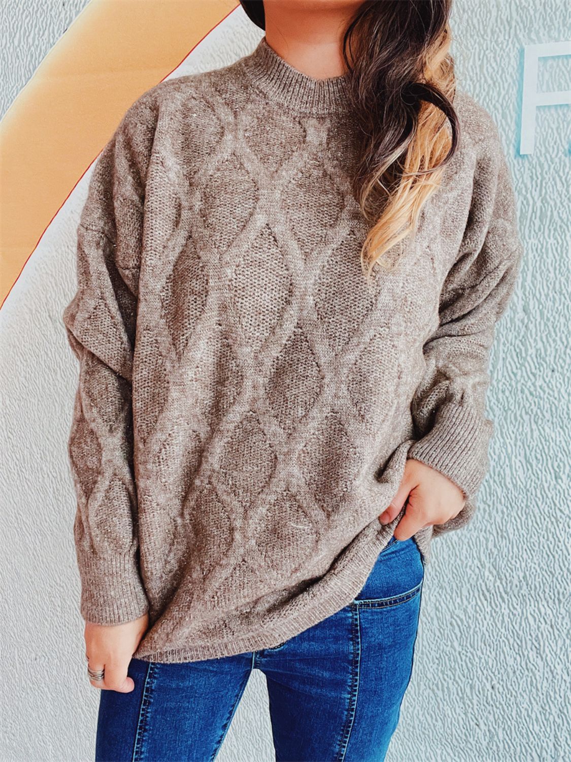 Laura | Diamond sweater with a crew neck and long sleeves - Image 5