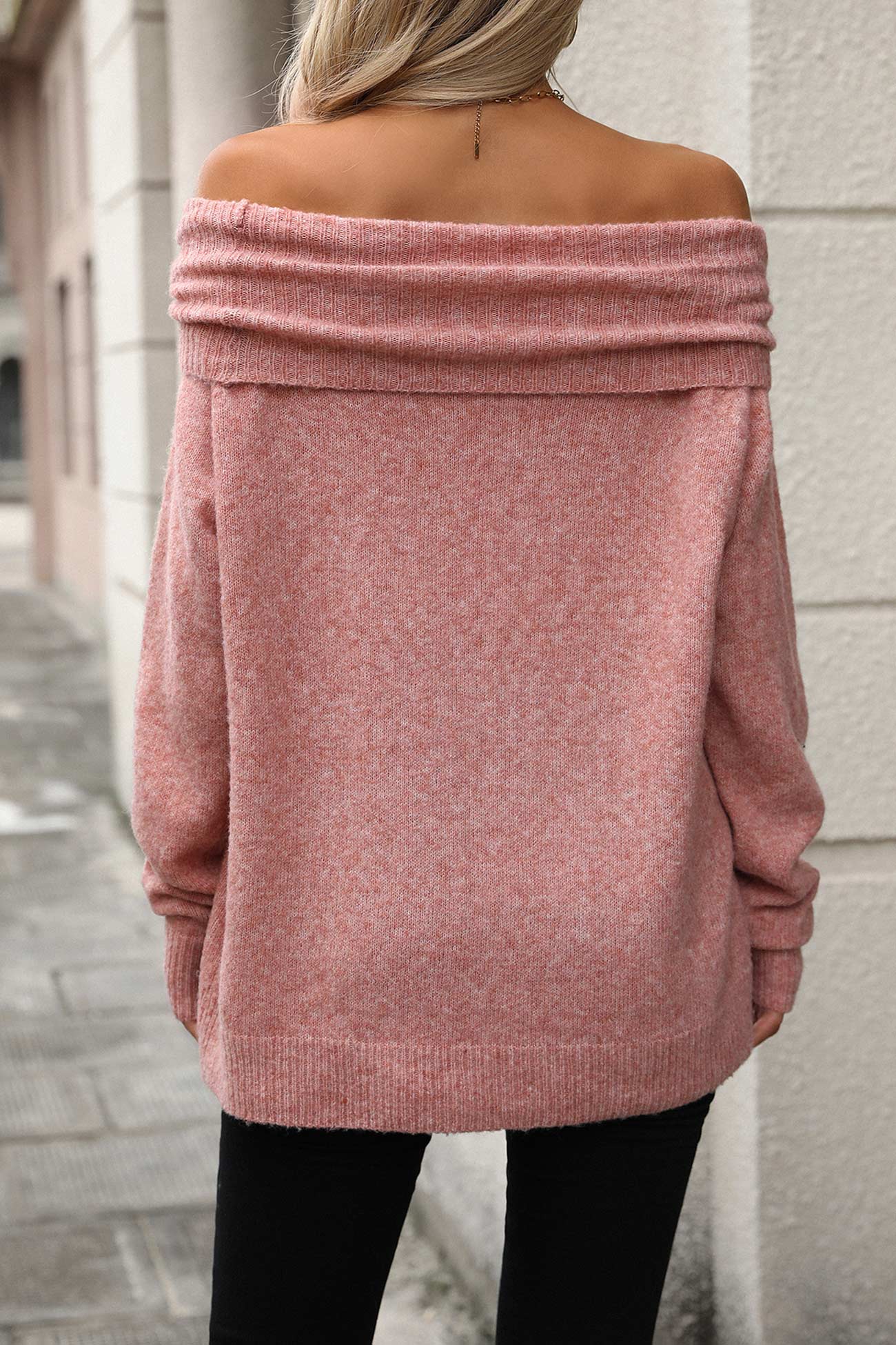 Laura | Solid color sweater with a stacked collar - Image 16