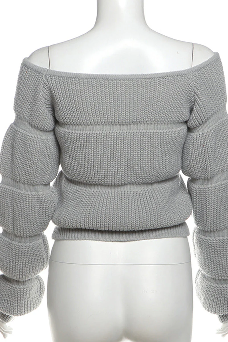 Laurien | Casual off-the-shoulder patchwork sweaters - Image 6