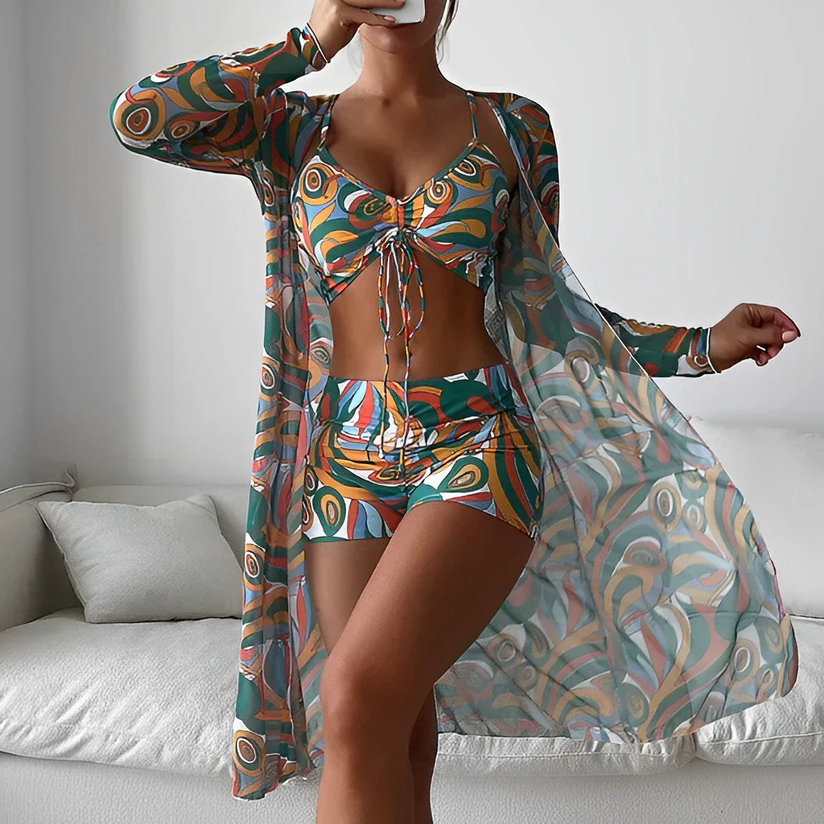 Lavinia® | Printed Swimwear With Swirls - Image 2