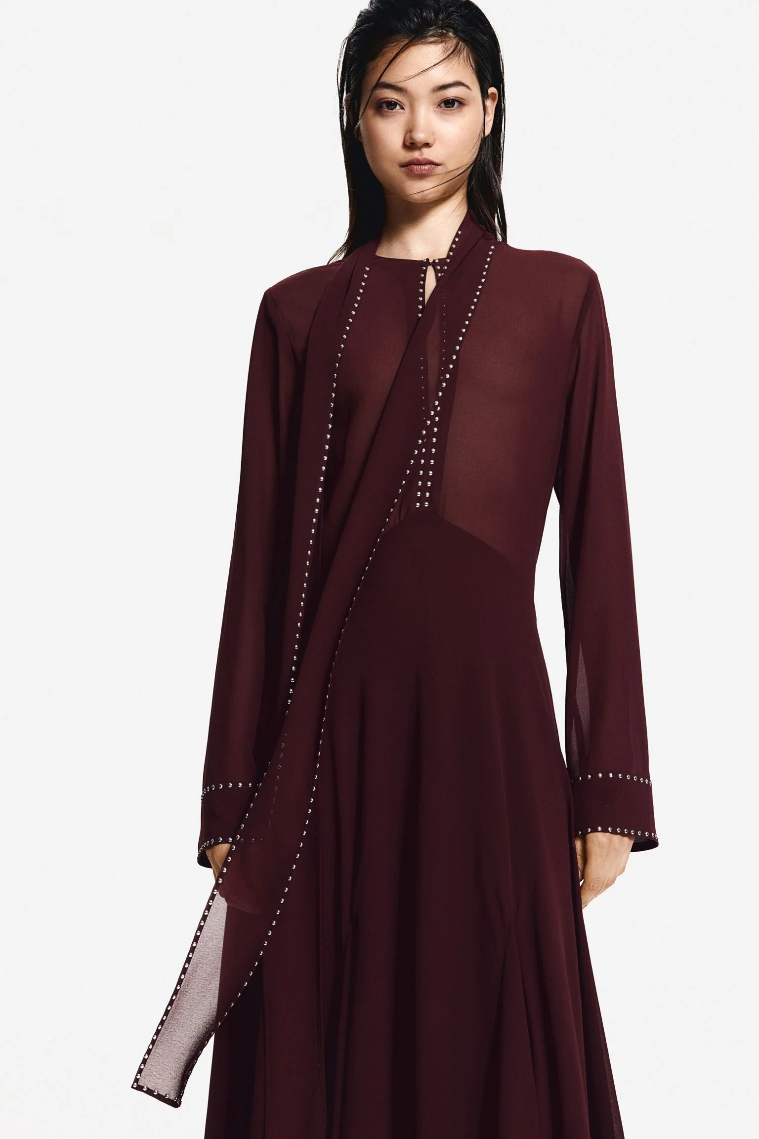 Leila® | Chiffon Midi Dress With Rivets