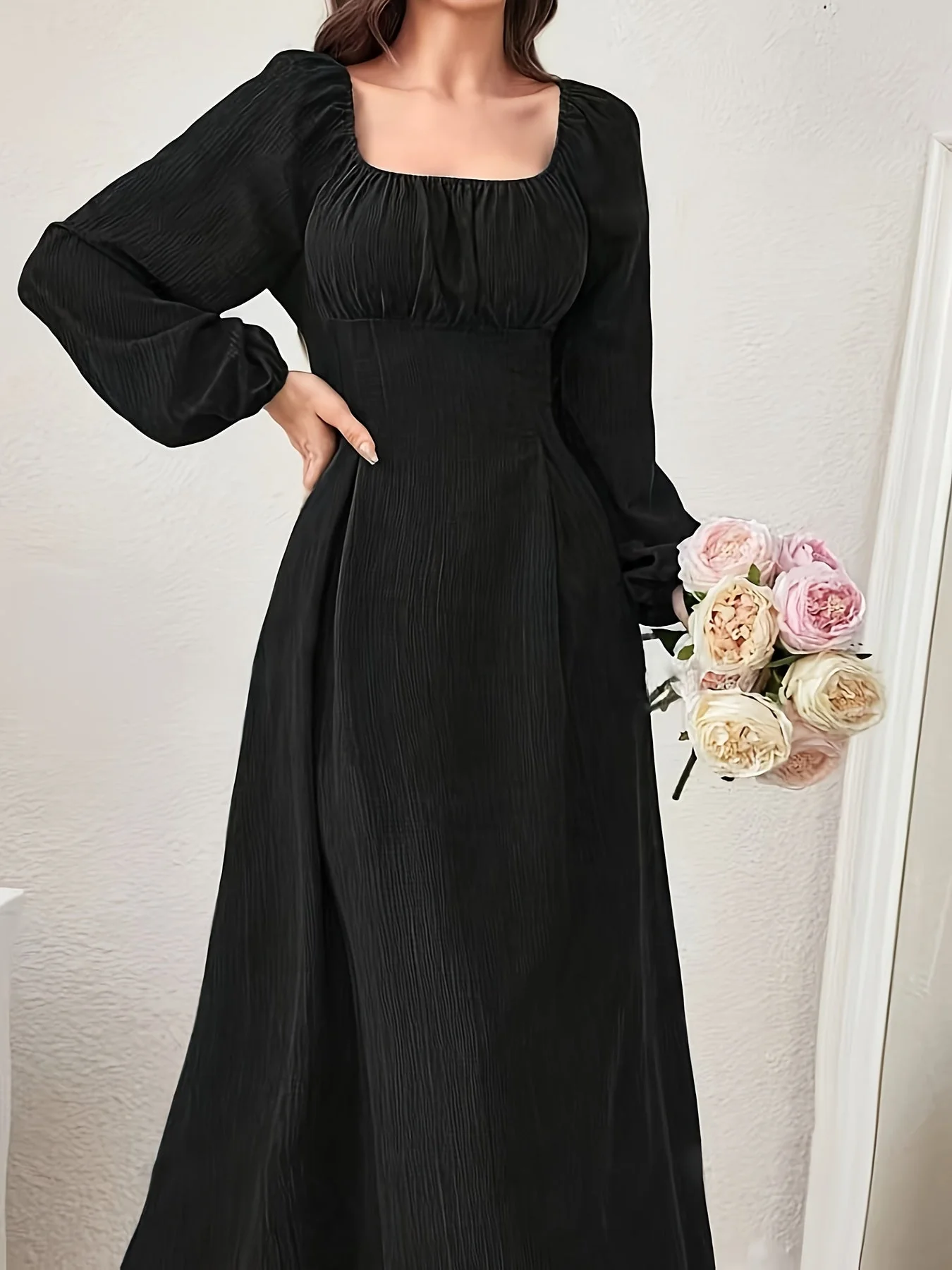 Leila® | Elegant Midi Dress With Cross Straps - Image 11