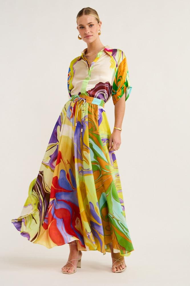 Leila® | Printed Satin Blouse Set - Image 5
