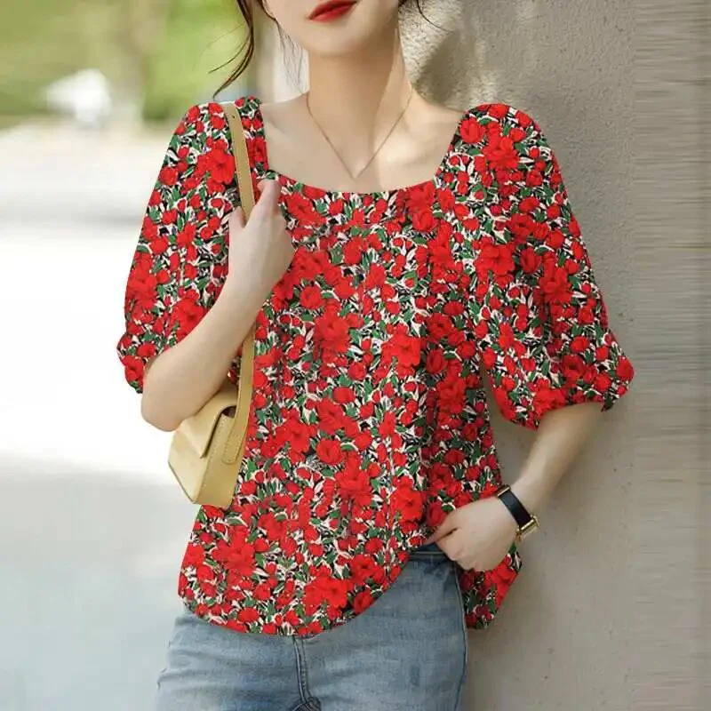 Leire® | Blouse With Floral Print And Square Neckline - Image 2