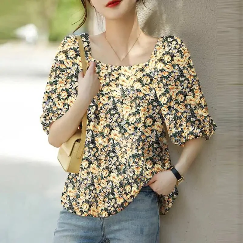 Leire® | Blouse With Floral Print And Square Neckline - Image 3