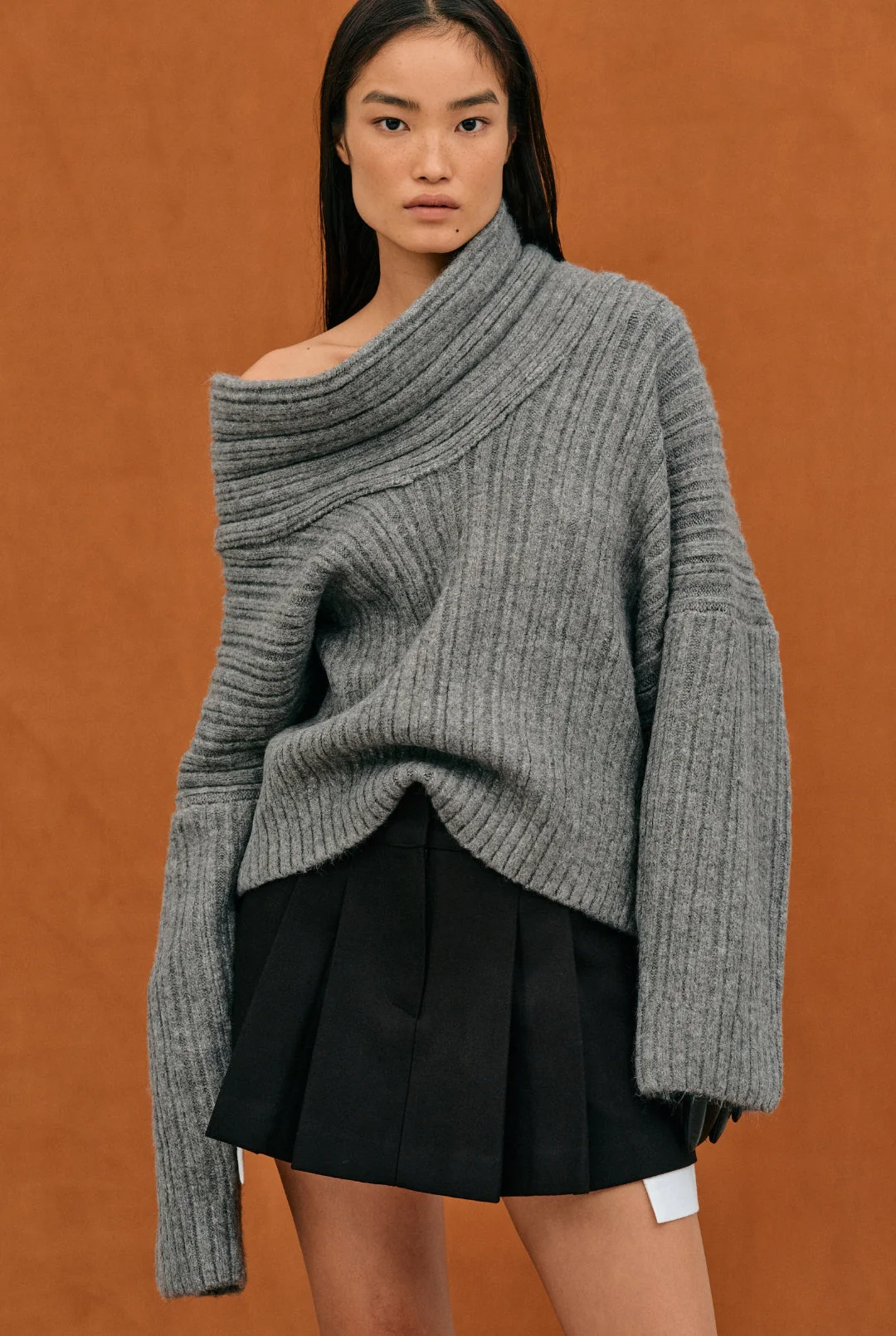 Leire® | Pull oversize for women with rouleau haut Tricoté