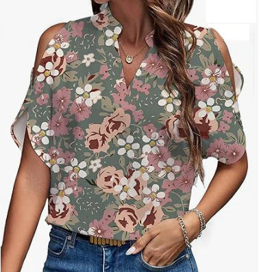 Leire® | Women'S Blouse With Off-The-Shoulder Details And Floral Pattern - Image 6