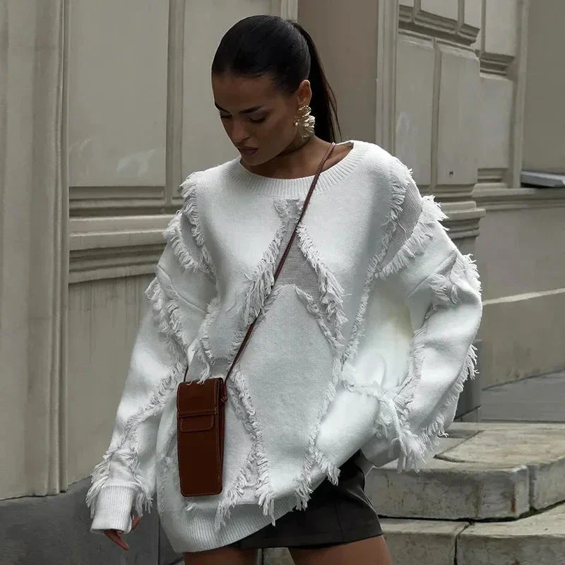 Leire | Oversized tassel sweater for women