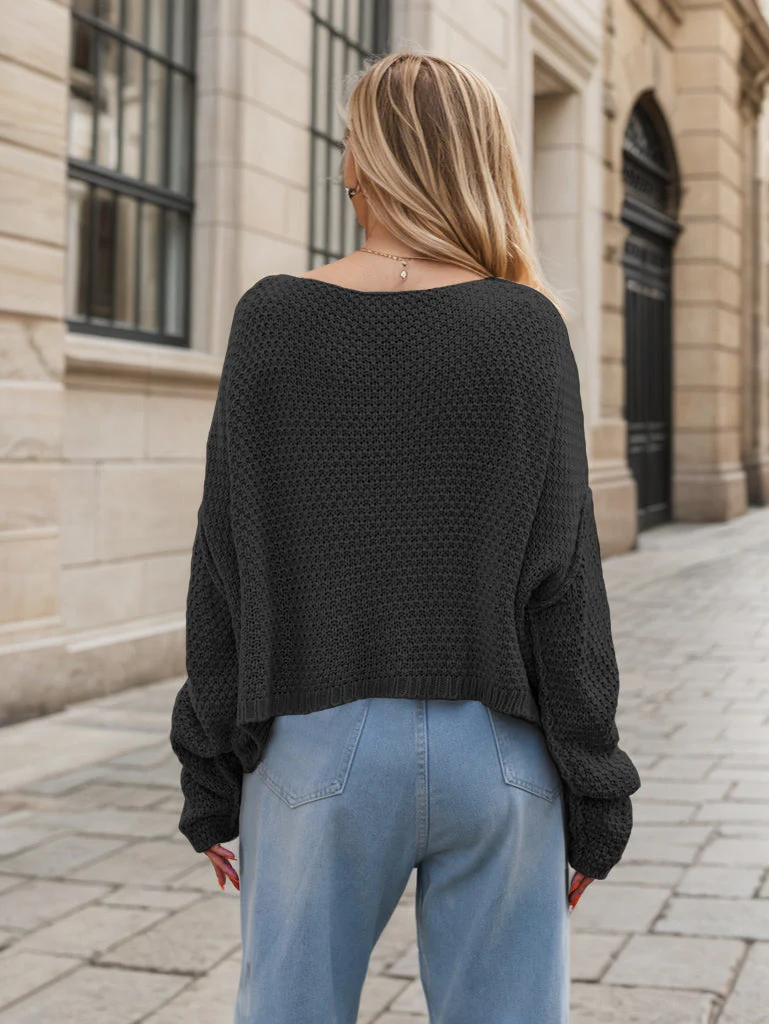 Lena | Long-sleeved sweater with a crew neck and dropped shoulders - Image 14