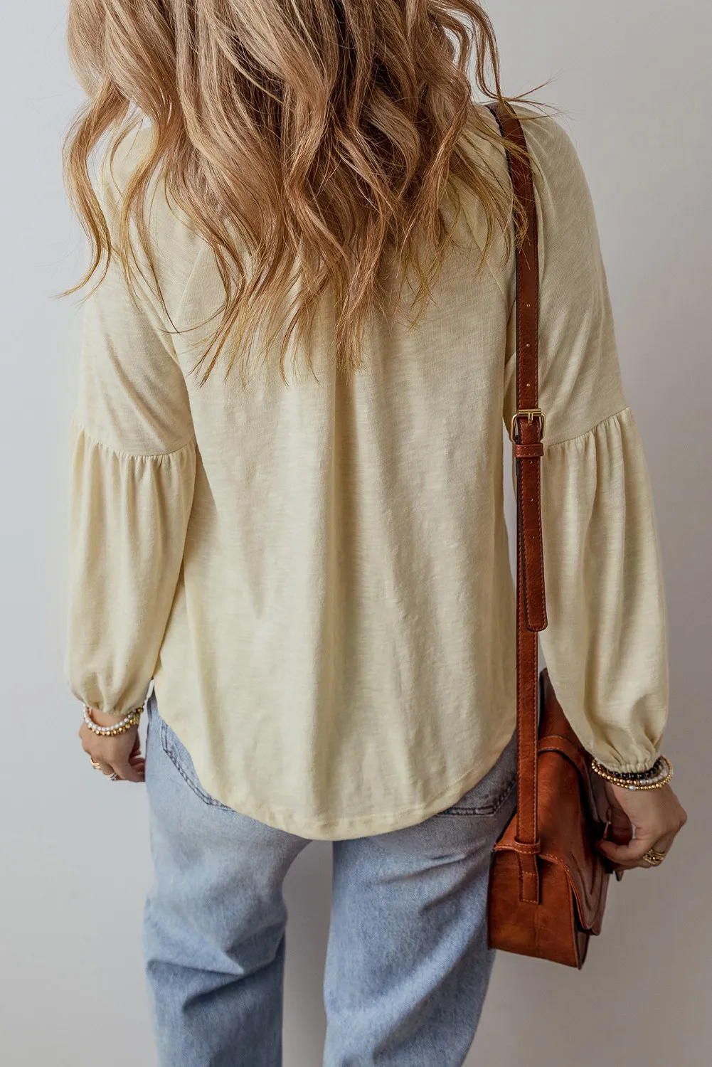 Leonie | Embroidered long sleeve blouse with notches - Image 5
