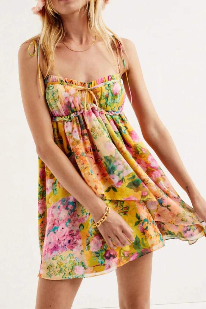 Leonor® | Chiffon Mini Dress With Floral Print - Image 7