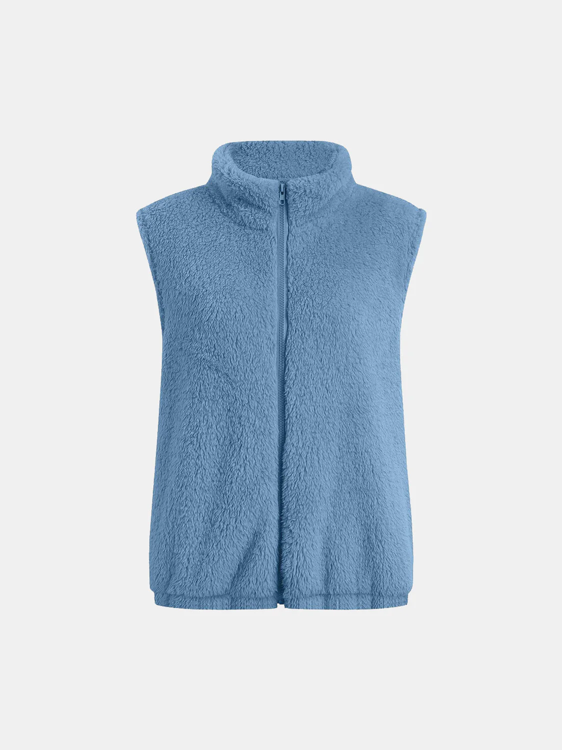 Leonor | Fluffy vest coat with zip closure and full size pockets - Image 17