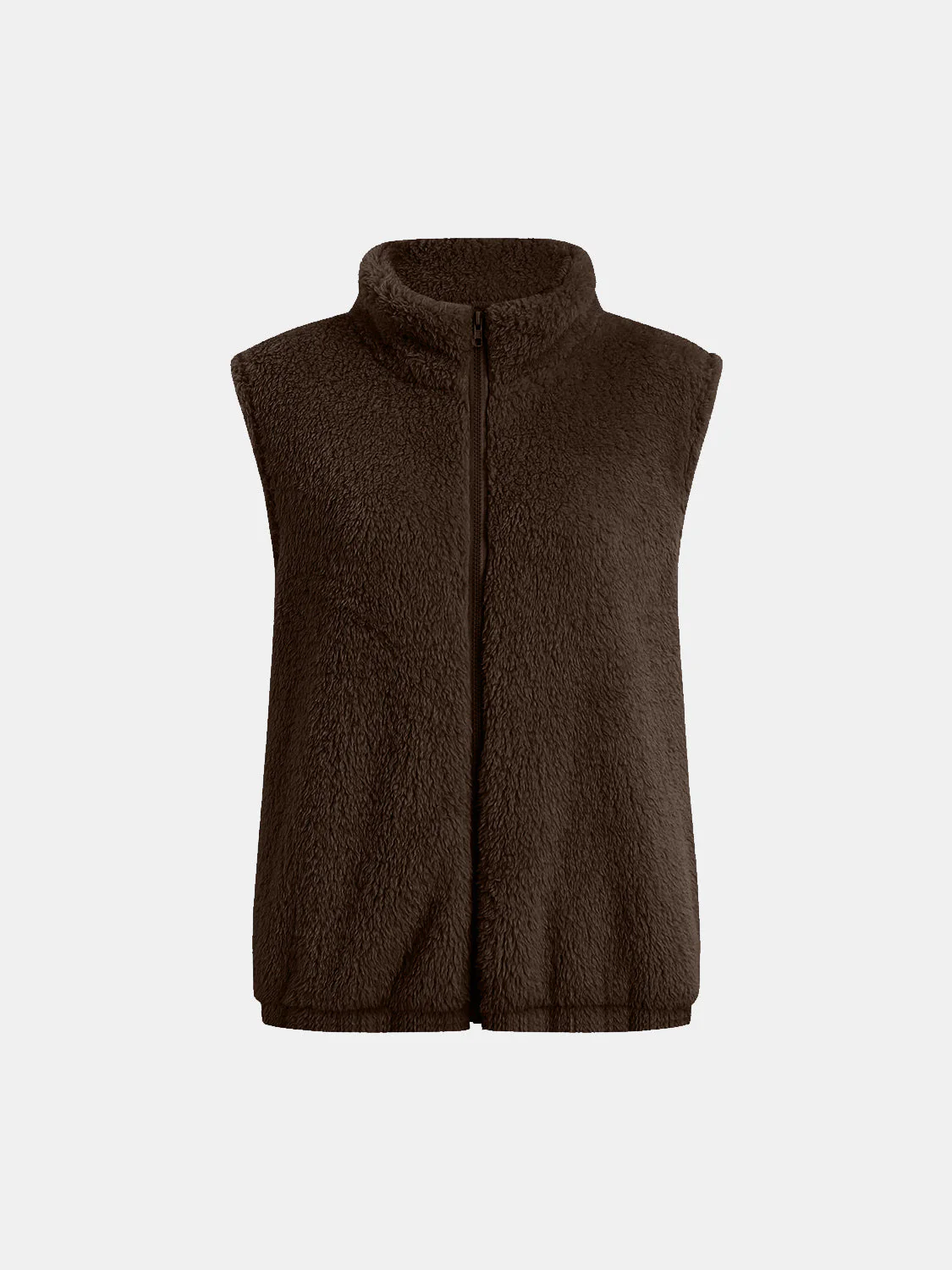 Leonor | Fluffy vest coat with zip closure and full size pockets - Image 8