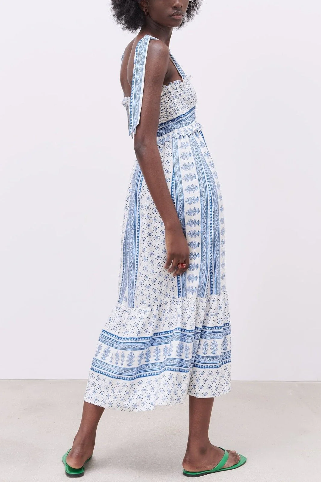 Leonor® | Printed Midi Dress With Gathered Straps - Image 2
