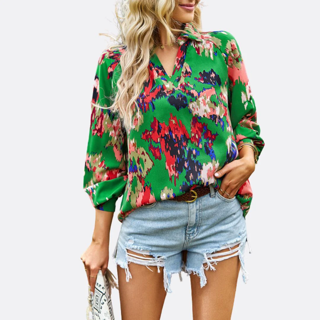Lesley® | Blouse With V-Neck And Abstract Print - Image 13