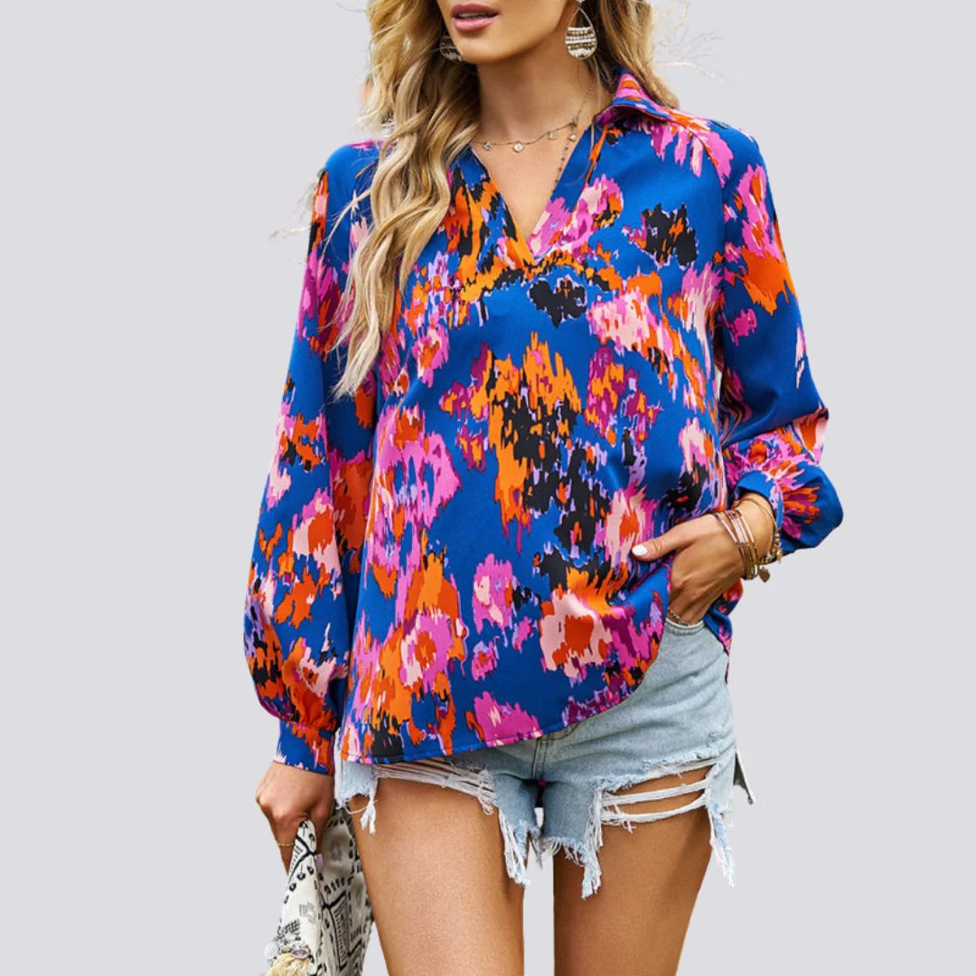 Lesley® | Blouse With V-Neck And Abstract Print - Image 3