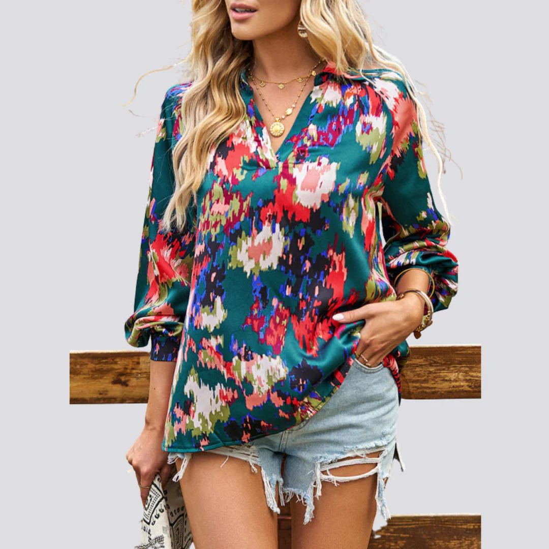 Lesley® | Blouse With V-Neck And Abstract Print - Image 8