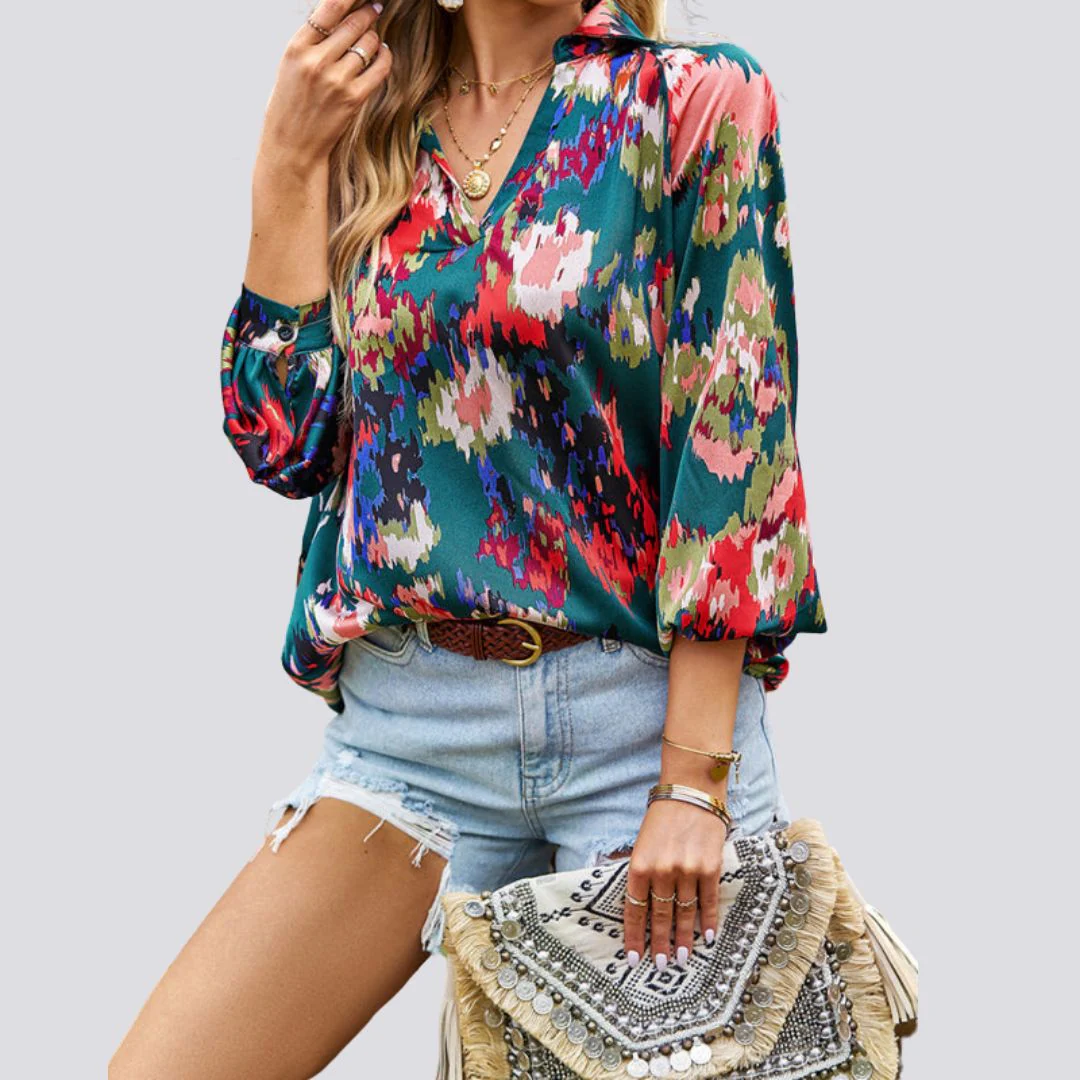 Lesley® | Blouse With V-Neck And Abstract Print - Image 9
