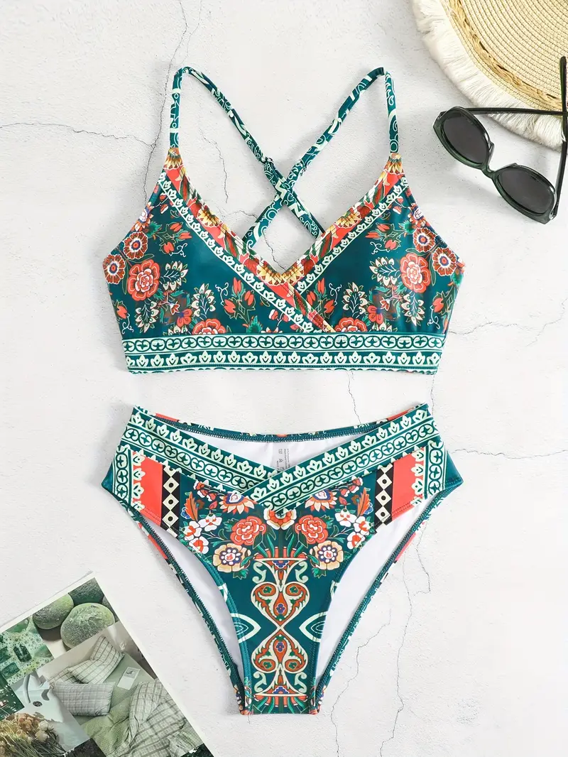 Letizia® | Bohemian Bikini Set With Crisscross Straps - Image 2
