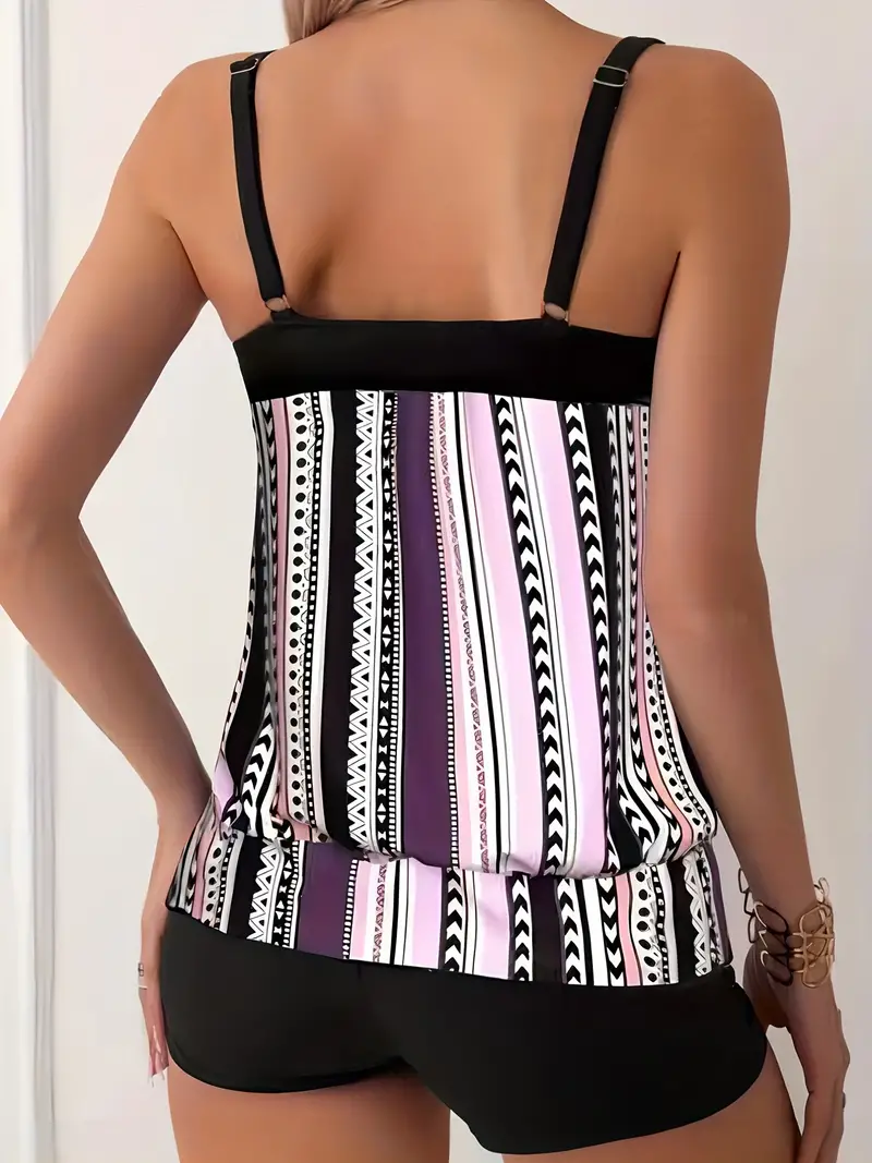 Libby® | Striped Tankini With Print - Image 4