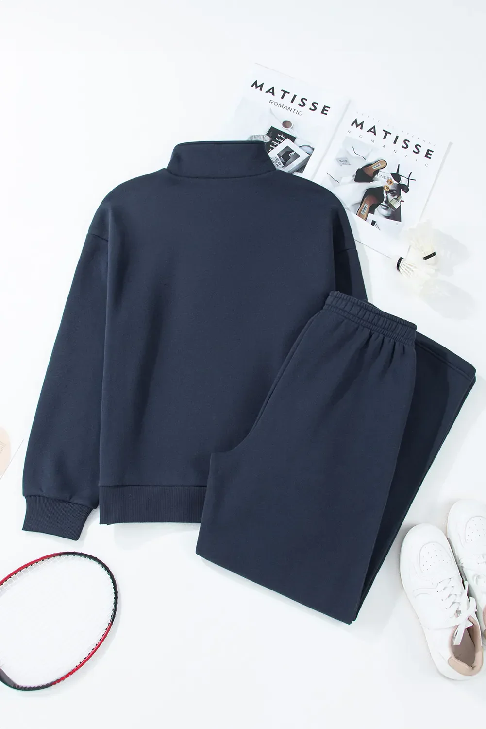 Lidia | Active set consisting of a long sleeve top and pants with a half-length snap fastening - Image 3