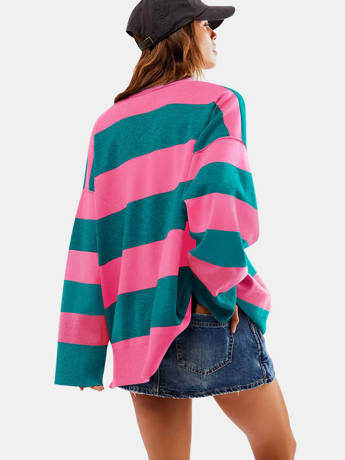 Lidia | Color block half zip sweater with long sleeves - Image 3