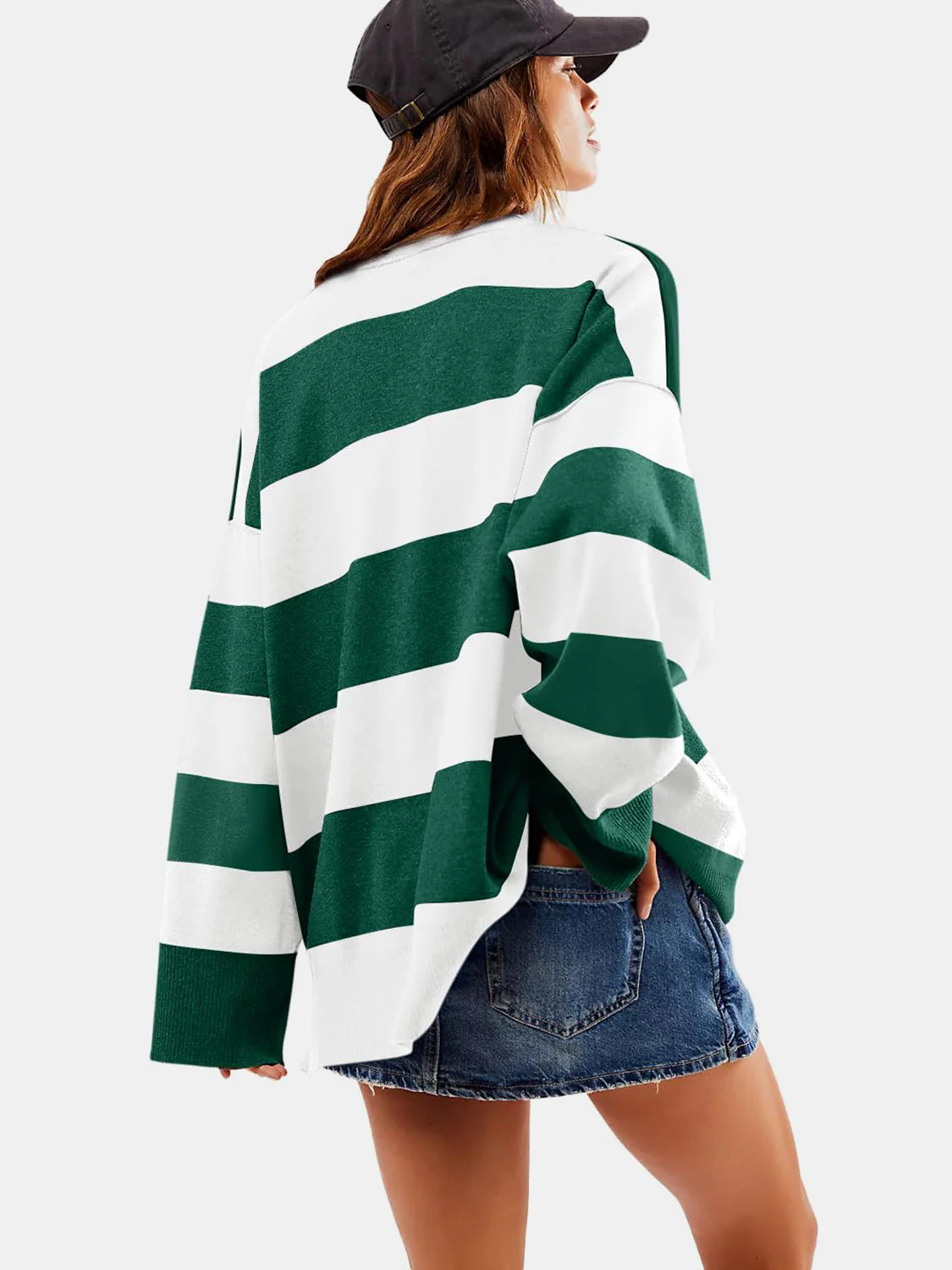 Lidia | Color block half zip sweater with long sleeves - Image 8