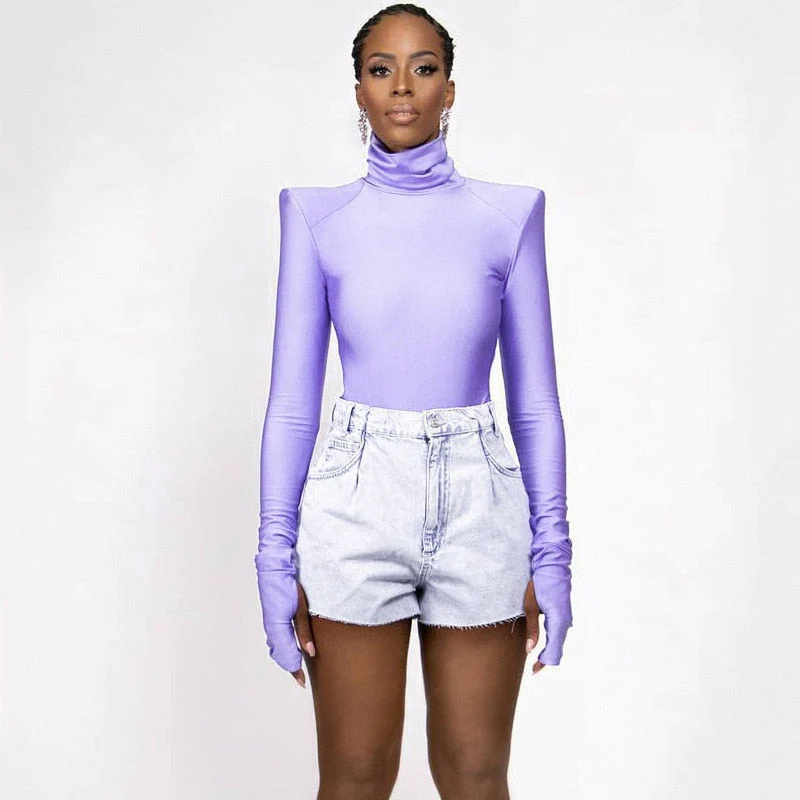Lidia® | Shoulder Pad Turtleneck Bodysuit - Image 5