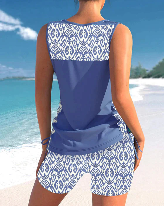 Lila® | Tankini With Tribal Print And Crossed Details - Image 3