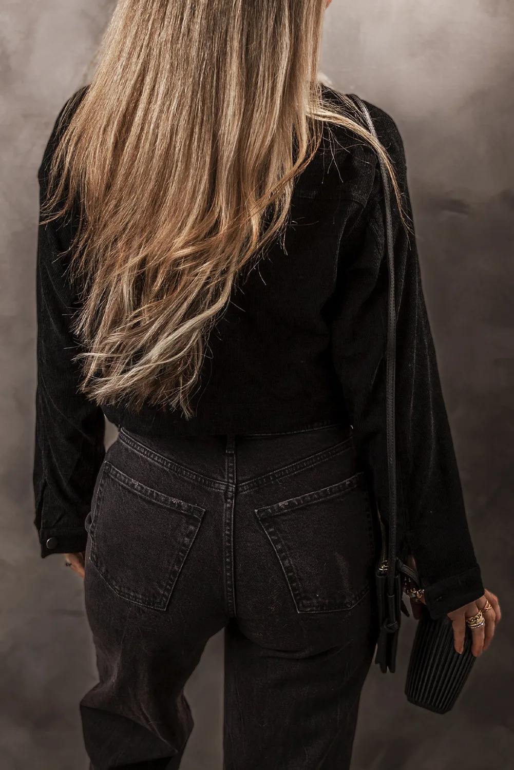 Lilian | Fluffy button-down jacket with collar - Image 3