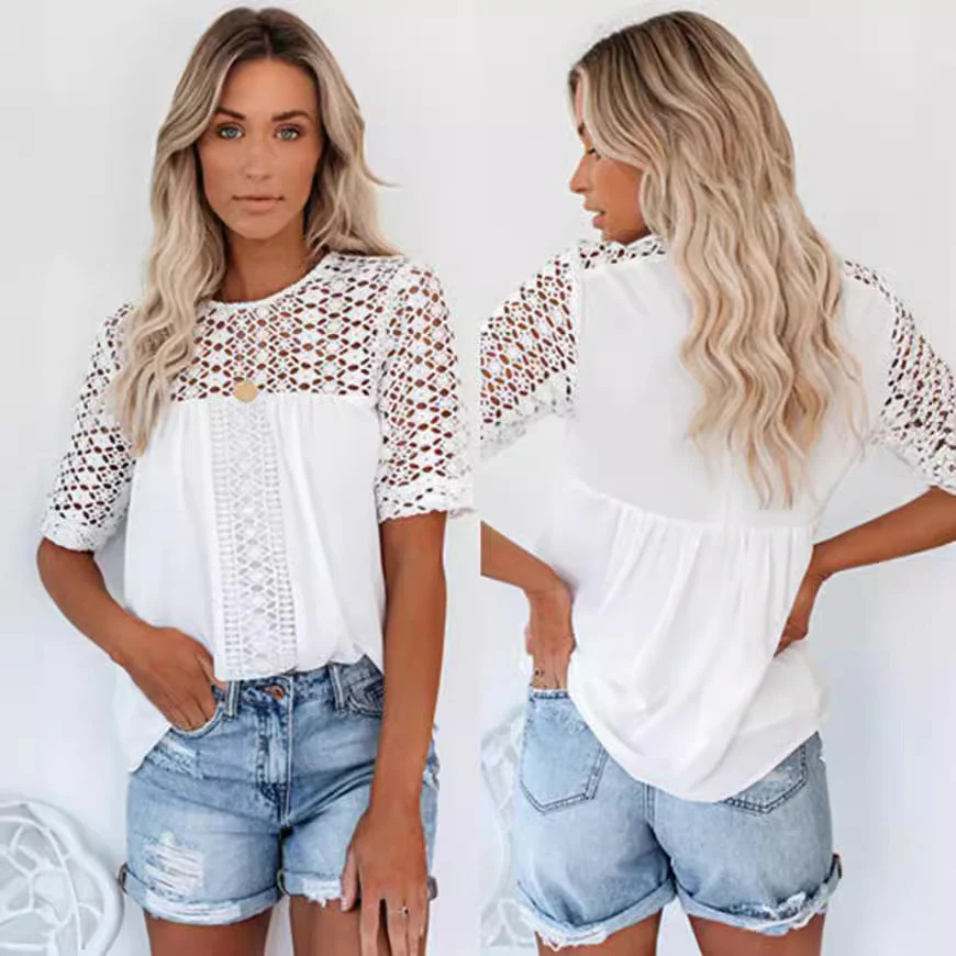 Lilian® | Women'S Blouse With Lace Details And Loose Fit