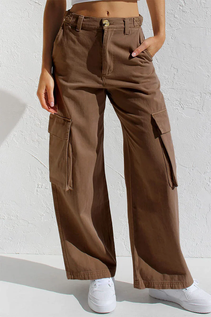Liliana | Casual, simple, solid, loose, straight, low waist solid color trousers - Image 10