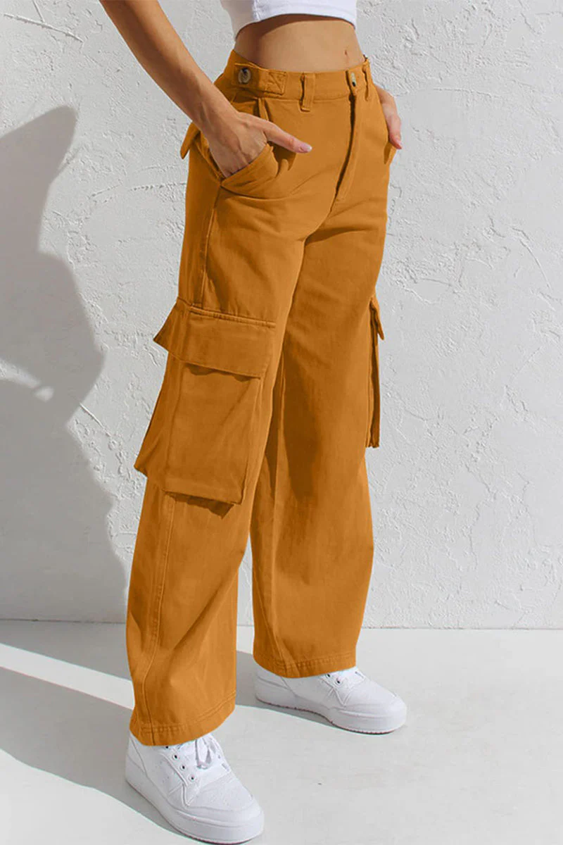 Liliana | Casual, simple, solid, loose, straight, low waist solid color trousers - Image 16