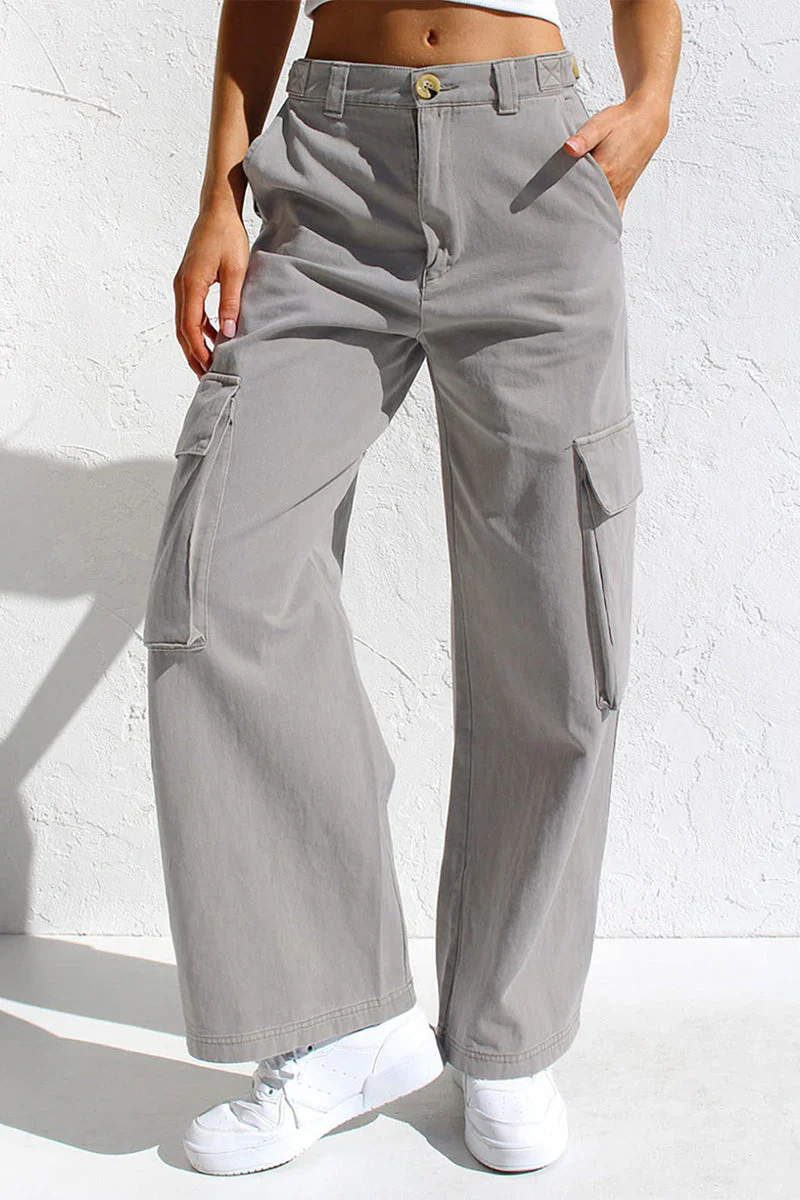 Liliana | Casual, simple, solid, loose, straight, low waist solid color trousers - Image 18