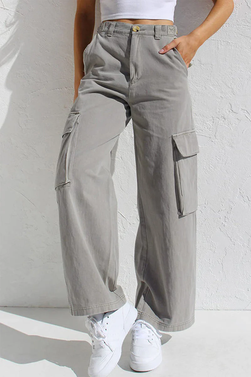 Liliana | Casual, simple, solid, loose, straight, low waist solid color trousers - Image 19