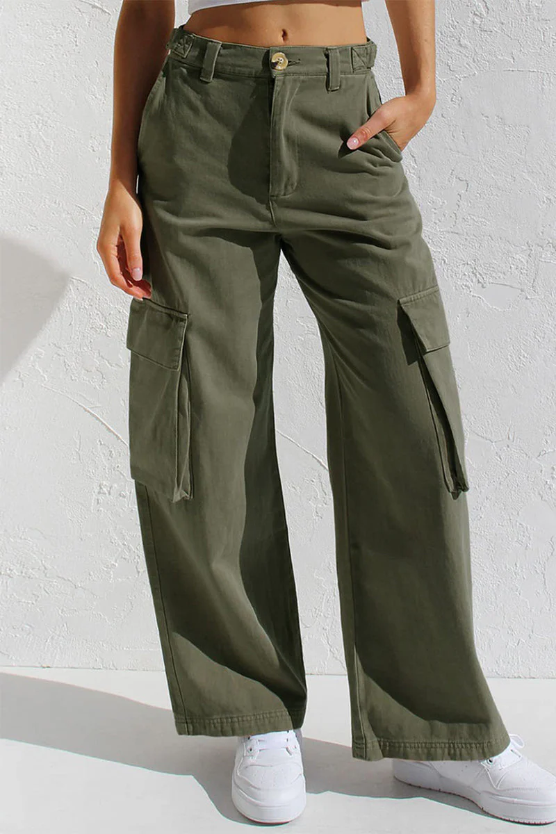 Liliana | Casual, simple, solid, loose, straight, low waist solid color trousers - Image 21