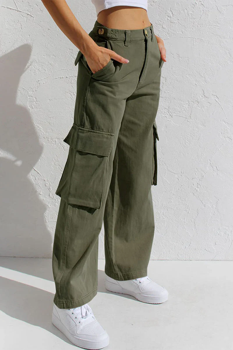 Liliana | Casual, simple, solid, loose, straight, low waist solid color trousers - Image 22