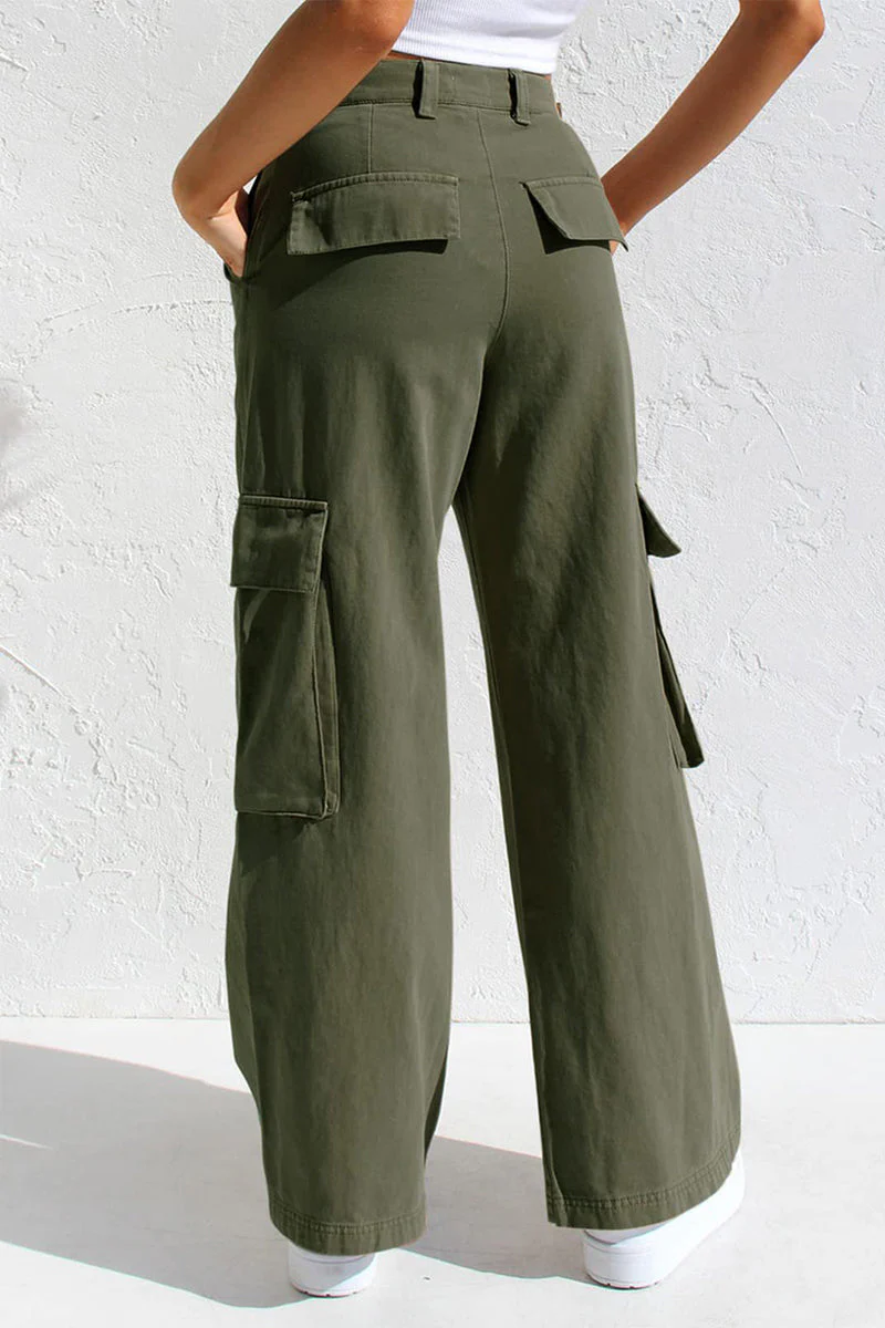 Liliana | Casual, simple, solid, loose, straight, low waist solid color trousers - Image 23