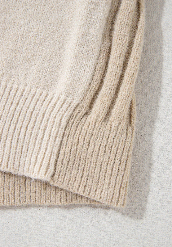 Liliana | Color block crew neck cable knit sweater - Image 11